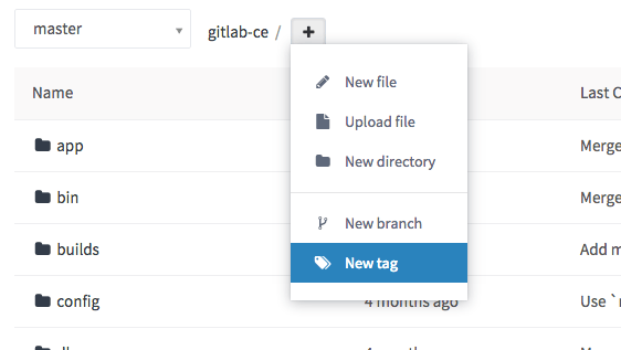 New tag dropdown list